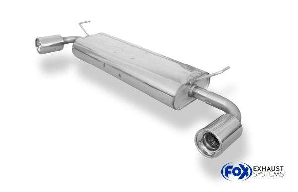 Endschalldämpfer quer Ausgang rechts/links - 1x100 Typ 13 rechts/links passend für: Nissan Qashqai J10 Benzin